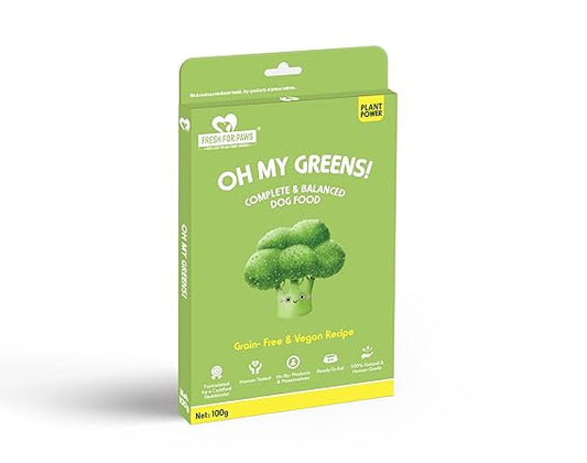 Fresh For Paws Oh My Greens Vegan & Cruelty-free Ready To Eat Dog Food For All Breed 100gm