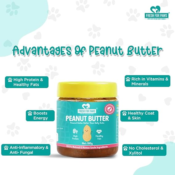 Fresh For Paws Vegetarian & Sustainable Based Peanut Butter For Dogs 100gm