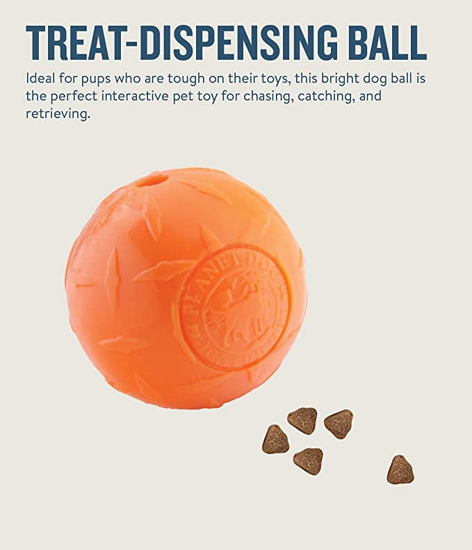 Petstages Orbee Tuff Diamond Plate Treat Dispenser Ball Grey Dog Toy Small