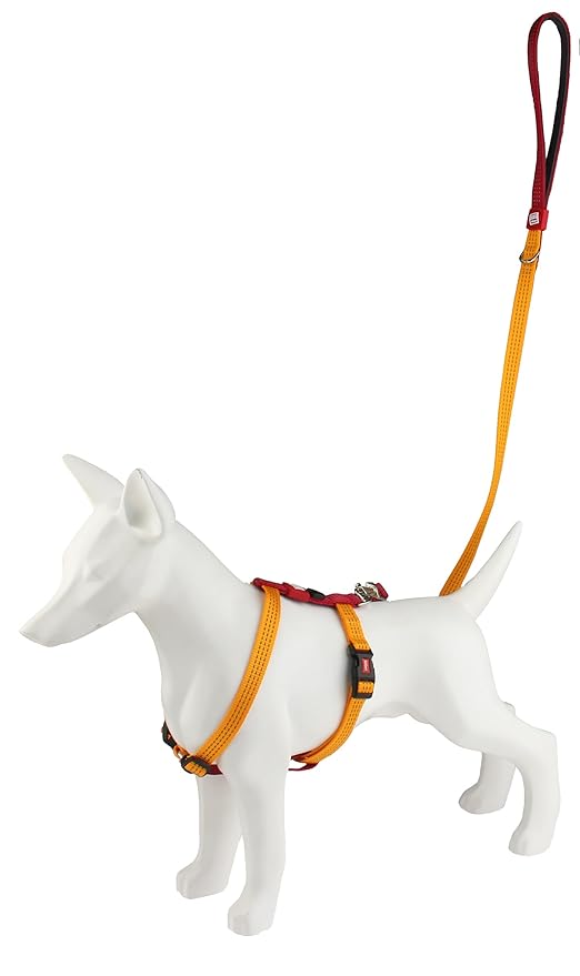 Gigwi Classic Line Secure H-Harness Reflective Material Breathable & Lightweight Harness For Dogs 15mmx30-50cm Yellow (Medium)