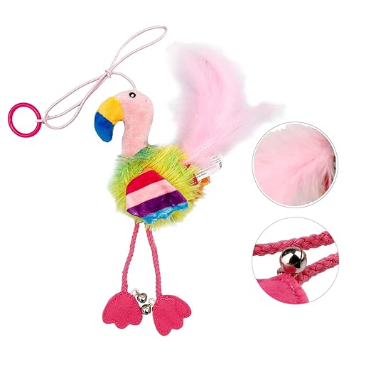 Gigwi Finger Teaser Flamingo with Catnip and Bell Cat Toy 23x 15.50 x 5cm