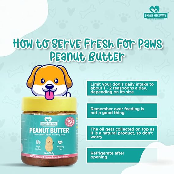 Fresh For Paws Vegetarian & Sustainable Based Peanut Butter For Dogs 100gm