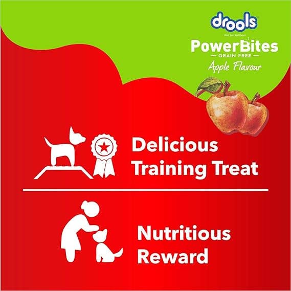 Drools Power Bites Apple Flavour With Real Chicken Grain Free Treat For Dogs 135gm