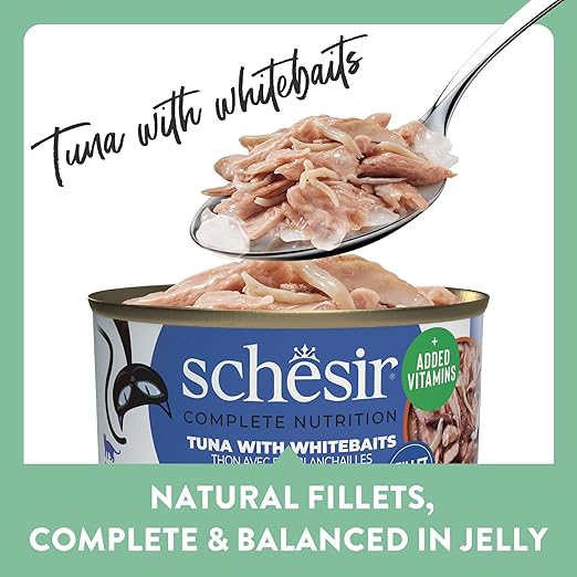 Schesir Complete Nutrition Tuna with Whitebaits Wet Food for Adult Cats 85g