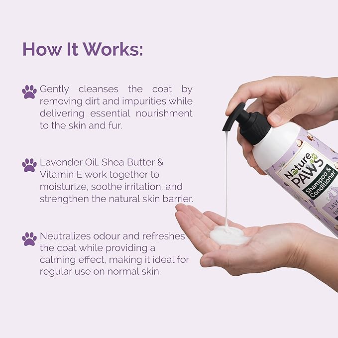 Nature Paws Lavender & Shea Butter Shampoo & Conditioner For Dogs and Cats