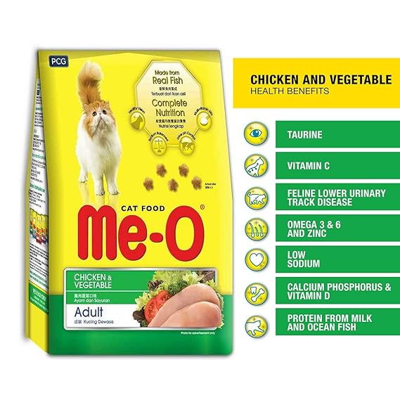Me-O Adult Chicken and Vegetable Dry Cat Food 1.2kg