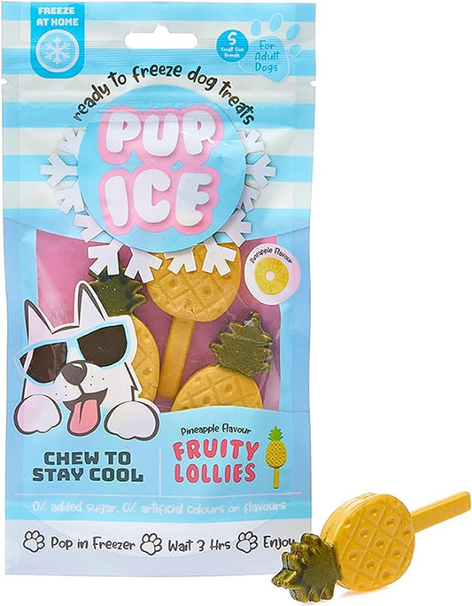 Pup Ice Ready to Freeze Fruity Lollies Adult Small Dog Treat Pineapple Flavor