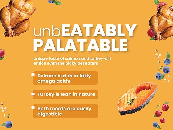 Vivaldis Bark Out Loud Salmon & Turkey Adult Dry Dog Food Low Grain Hypoallergenic Food For Dog 1.8kg