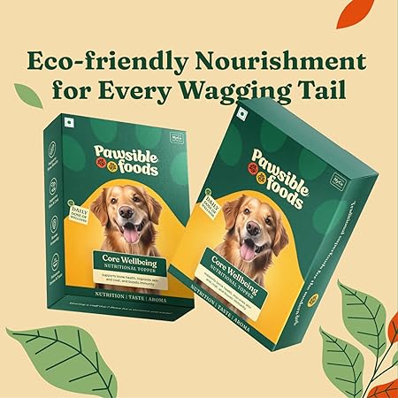 Pawsible Foods Nutritional & Taste Supplement Enhnaced Taste & Aroma Improved Skin & Coat Supports Bone Health & Immunity 100% Vegetarian 30 Sachets Pack of 2