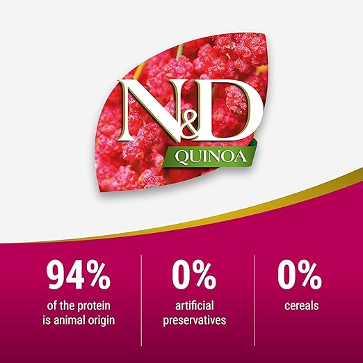 Farmina N&D Quinoa Skin & Coat Cat Food Grain-Free Quail, Quinoa, Coconut & Turmeric Recipe Dry Cat Food 1.5kg