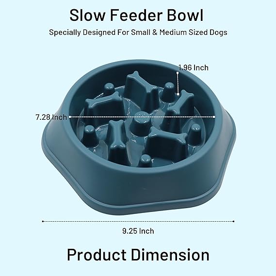Tails Nation Plastic Slow Feeder Bowl Available in various Colors