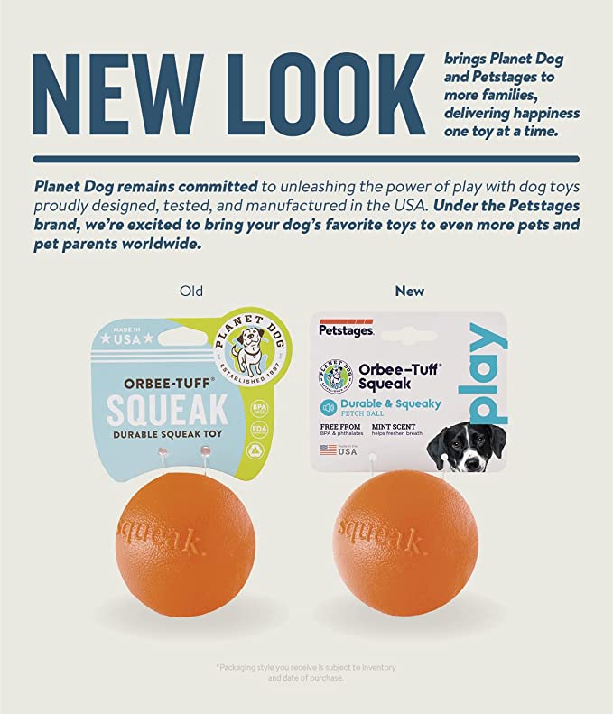 Petstages Orbee Tuff Squeaky Ball Dog Toy 3inch