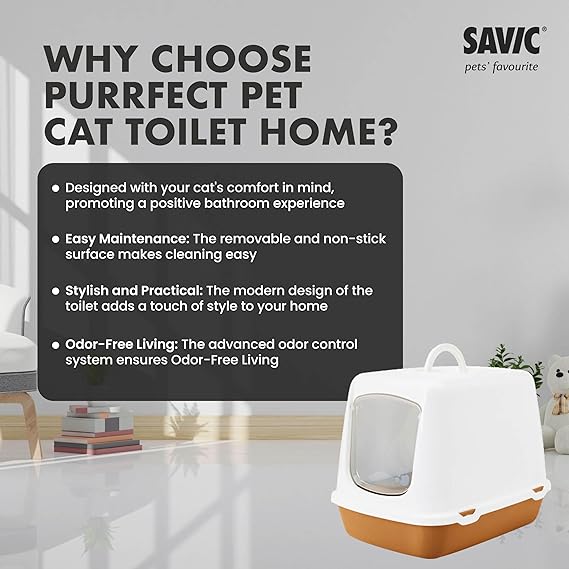 Savic Oscar Toilet Home | White Nordic Brown | Size: 50x38x30cm