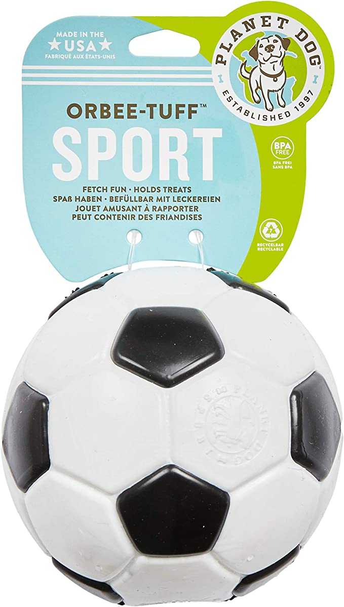 Petstages Orbee Tuff Soccer Ball White Toy For Dogs 5 inch