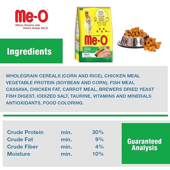 Me-O Adult Chicken and Vegetable Dry Cat Food 1.2kg