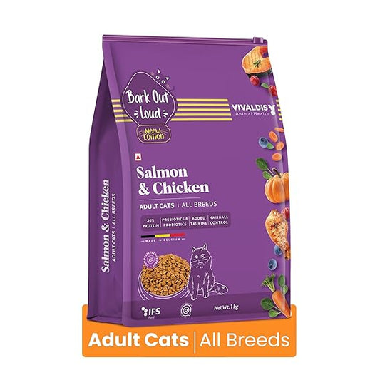 Vivaldis Bark Out Loud Salmon & Chicken Adult Cat Dry Food 1kg