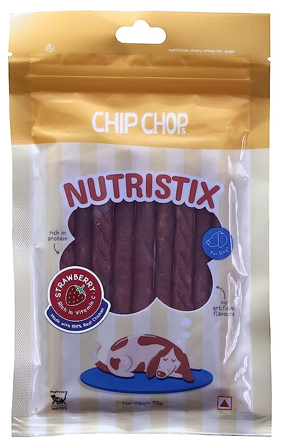 Chip Chops Nutristix Strawberry Flavor Treat For Dogs 70g