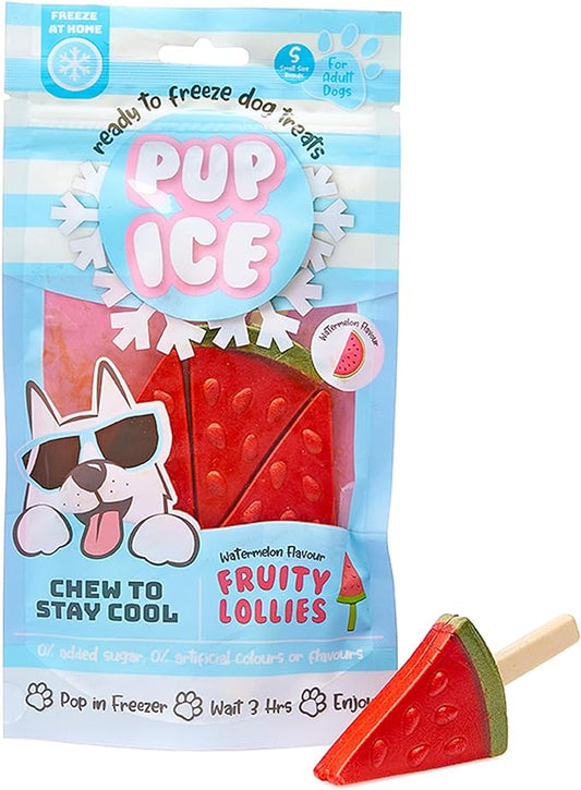 Pup Ice Ready to Freeze Rocket Lollies Adult Small Dog Treat Watermelon Flavor