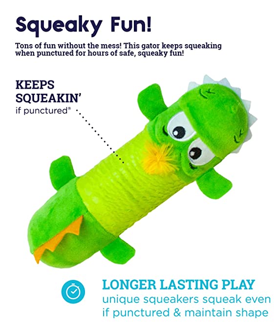 Petstages Stuffing Free Big Squeak Gator 25cm