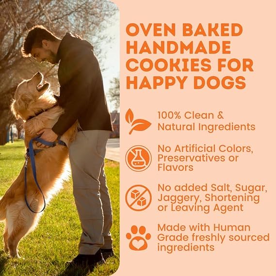 Freshwoof Mini Hearts Hndmade Cookies 100% Natural Dog Treats Vegetarian Biscuits for Dogs All Flavors Combo Pack of 3