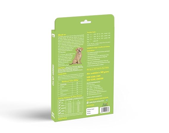 Fresh For Paws Oh My Greens Vegan & Cruelty-free Ready To Eat Dog Food For All Breed 300gm