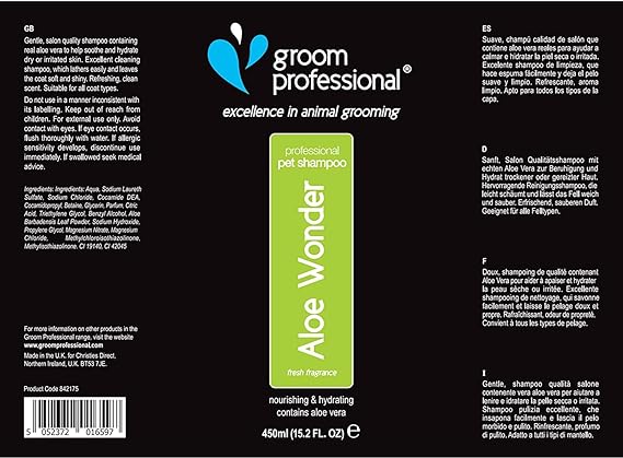 Groom Professional Aloe Wonder Dog Shampoo 450ml