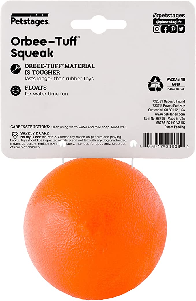 Petstages Orbee Tuff Squeaky Ball Dog Toy 3inch