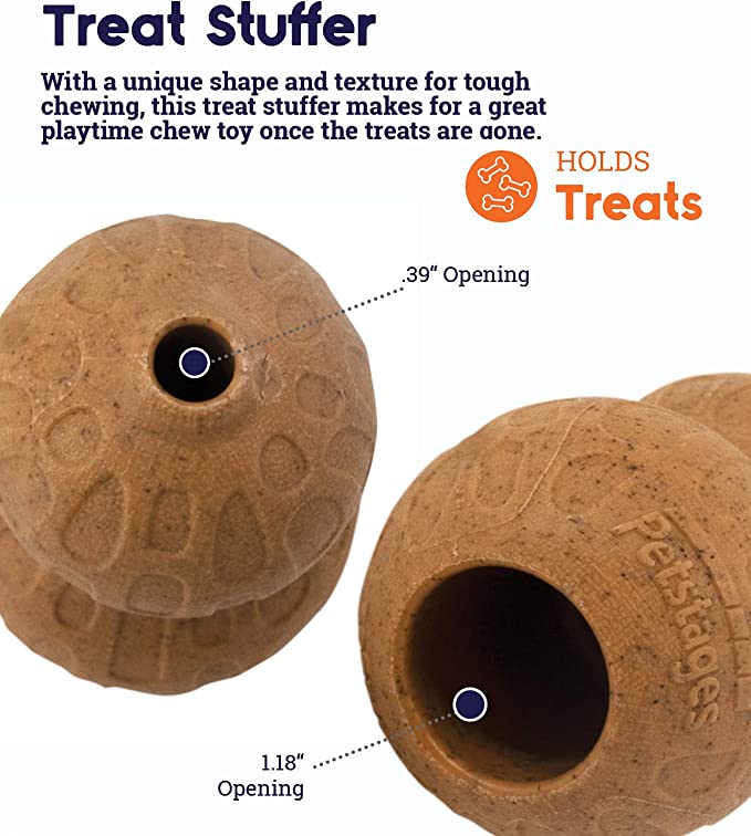Petstages Peanut Stuffer Dog Toy Medium Brown 11x8cm