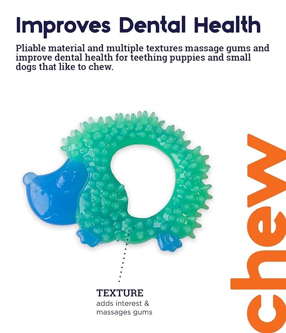 Petstages Cutie Chewies Hedgehog Dog Chew Toy Blue 9cmx13cm