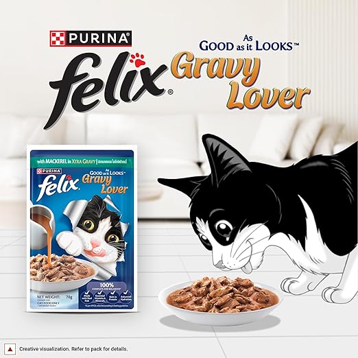 Purina Felix with Mackerel in Xtra Gravy Wet Cat Food 85g