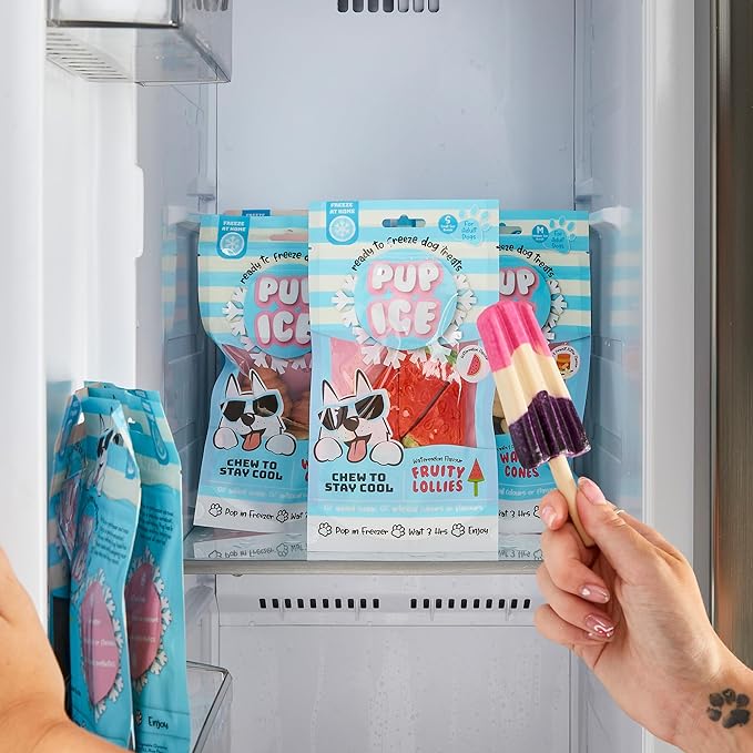 Pup Ice Ready to Freeze Rocket Lollies Adult Medium Dog Treat Strawberry & Blueberry Flavor