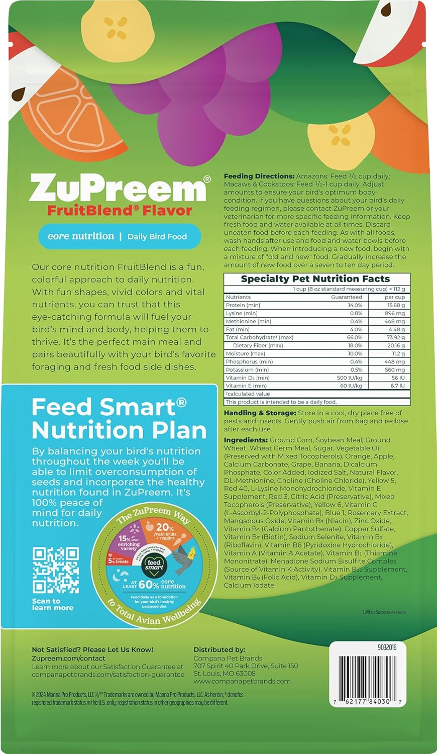 Zupreem Fruit Blend Natural Flavour for Large Birds