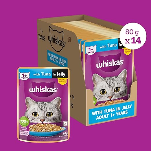 Whiskas Adult (1+ year) Tuna in Jelly Wet Cat Food 80g