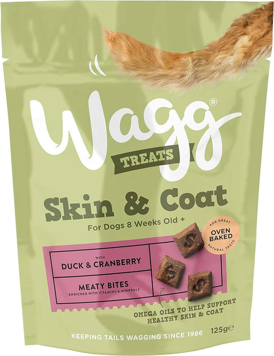Wagg Treats Skin&Coat Duck& Cranberry Meaty Bites 125G