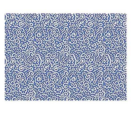 Drymate Lacey Cat Litter Mat Large Blue/White 20" x 28"