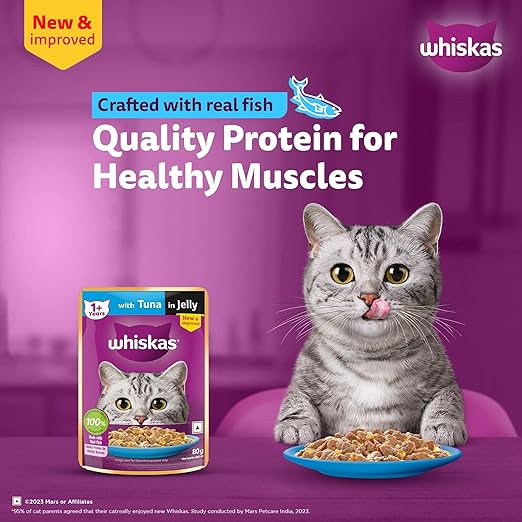 Whiskas Adult (1+ year) Tuna in Jelly Wet Cat Food 80g