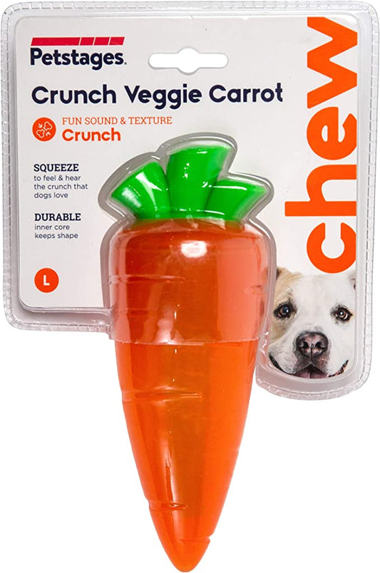 Petstages Crunch Veggies Carrot Orange Dog Toy Large
