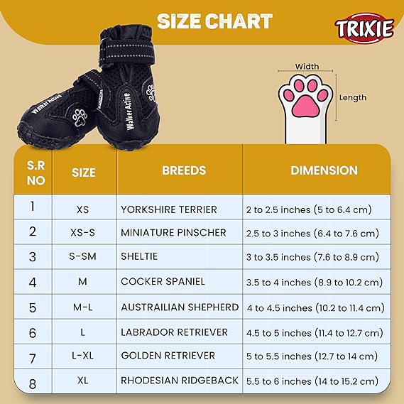 Trixie Walker Active Protective Boots For Dogs 2pcs Black