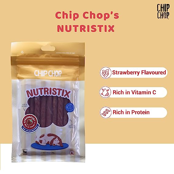 Chip Chops Nutristix Strawberry Flavor Treat For Dogs 70g