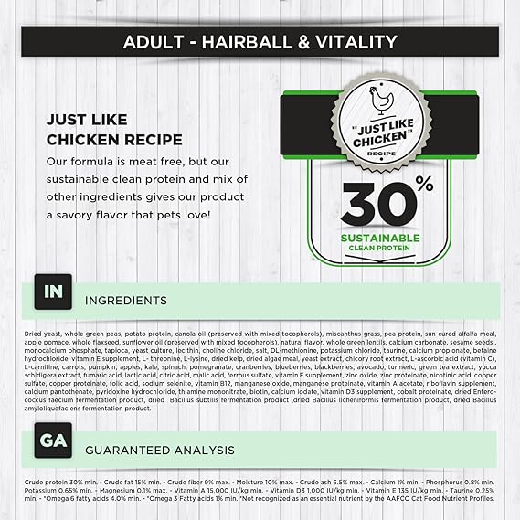 Nature's Hug Cat Indoor Hairball Vegan & Plant Based | Vegetarian & Sustainable Based Dry Cat Food 4.54 kg