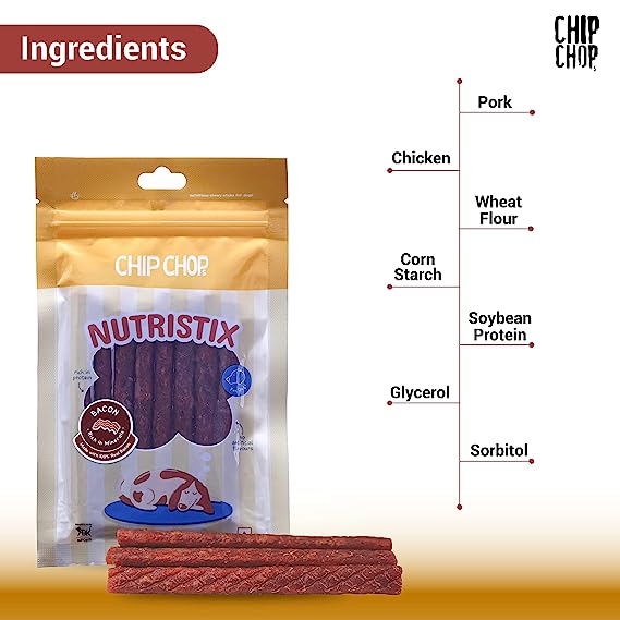 Chip Chops Nutristix Bacon Flavor Treat For Dogs 70g