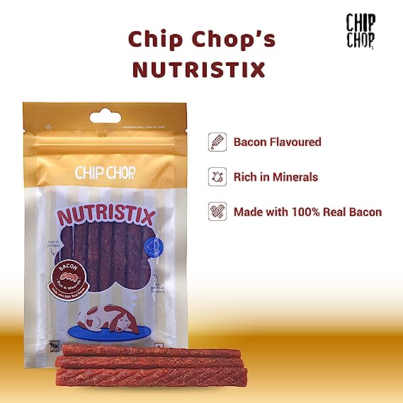 Chip Chops Nutristix Bacon Flavor Treat For Dogs 70g