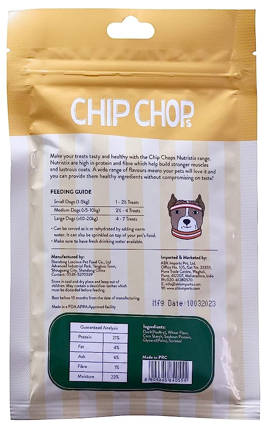 Chip Chops Nutristix Duck Flavor Treat For Dogs 70g