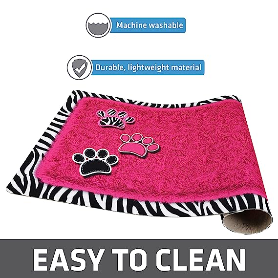 Drymate Pet Bowl Placemat Dog & Cat Food Feeding Mat Absorbent Fabric Waterproof Backing Slip-Resistant Machine Washable 12" x 20"