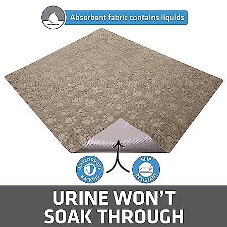 Drymate Litter Trapping Mat, Cat Litter Mat Paw Design Traps Litter Absorbent Waterproof Urine-Proof Machine Washable 28" x 34"