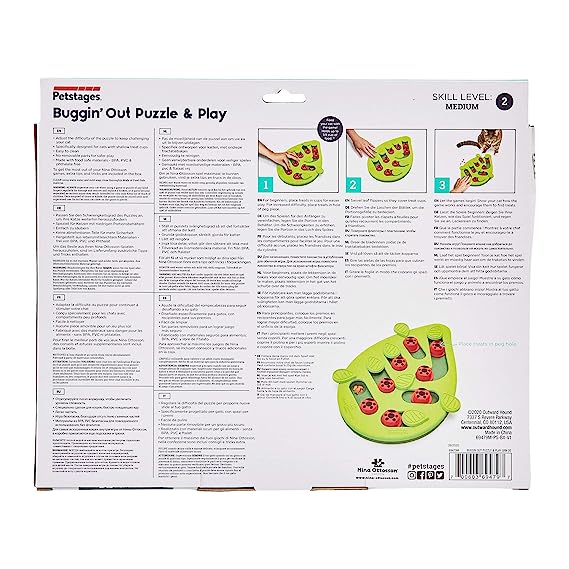 Petstages Bugging Out Puzzle & Play Cat Game Green