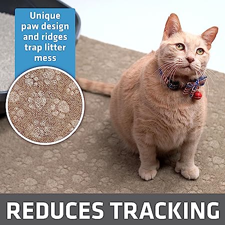 Drymate Litter Trapping Mat, Cat Litter Mat Paw Design Traps Litter Absorbent Waterproof Urine-Proof Machine Washable 28" x 34"