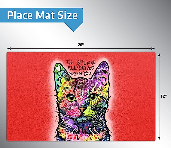 Drymate Pet Bowl Placemat Dog Food Feeding Mat Absorbent Fabric Waterproof Machine Washable -   Dachshund 12" x 20"