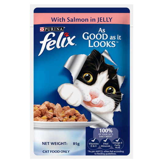 Purina Felix Salmon in Jelly Wet Cat Food 85g