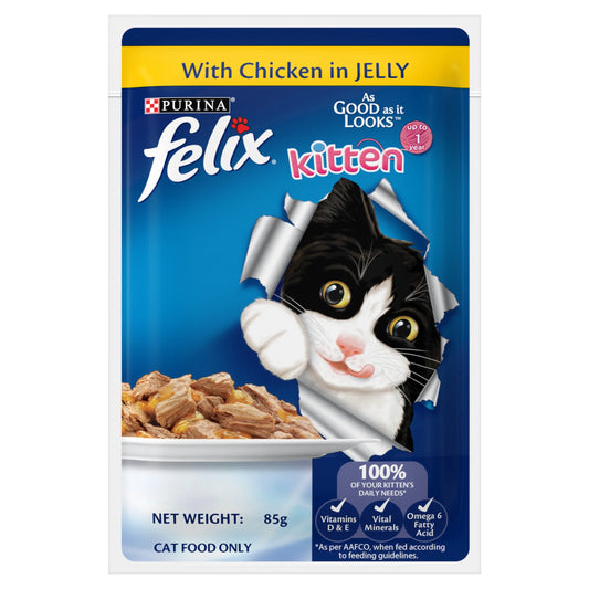 Purina Felix Kitten with Chicken in Jelly Wet Cat Food 85g